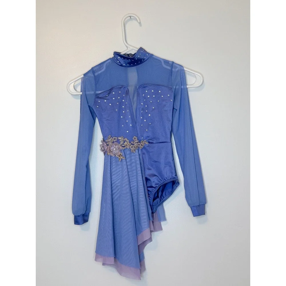 Weissman 14106 Lyrical Dance Costume I'm With You Blue Rhinestone Skirt SC